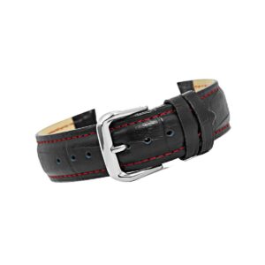 Pasek do zegarka - Skóra 20 mm 20K1 Czarno-Czerwony