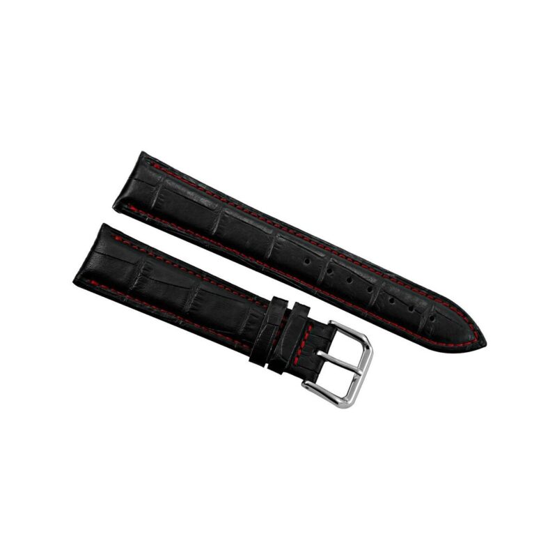 Pasek do zegarka - Skóra 20 mm 20K1 Czarno-Czerwony