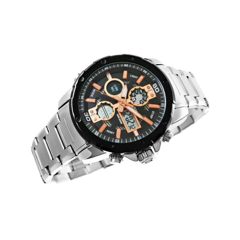 Zegarek Męski Perfect A8026B-1 Dual Time Iluminacja i Fluorescencja