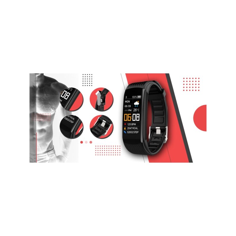 Smartwatch GIEWONT Czarno Czerwony 2 Paski GW200-1