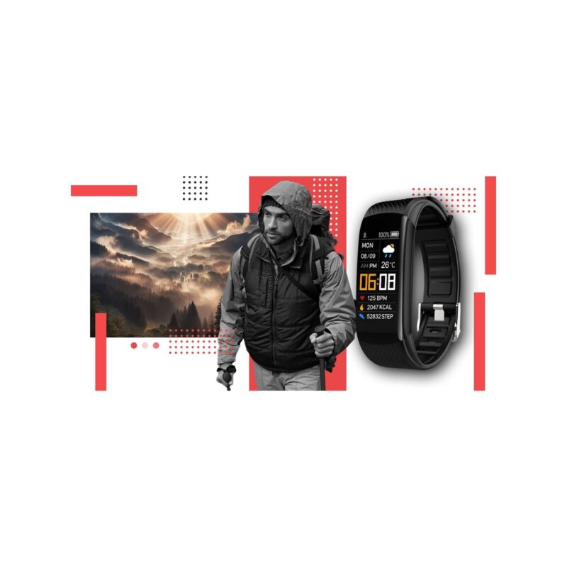 Smartwatch GIEWONT Czarno Czerwony 2 Paski GW200-1