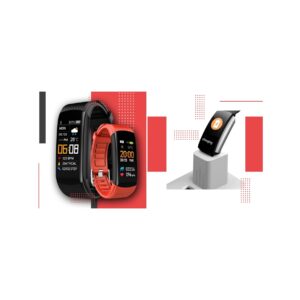 Smartwatch GIEWONT Czarno Czerwony 2 Paski GW200-1