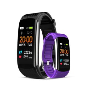 Smartwatch GIEWONT Czarno Fioletowy 2 Paski GW200-3