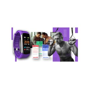 Smartwatch GIEWONT Czarno Fioletowy 2 Paski GW200-3