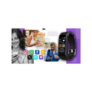 Smartwatch GIEWONT Czarno Fioletowy 2 Paski GW200-3