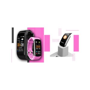 Smartwatch GIEWONT Czarno Różowy 2 Paski GW200-4