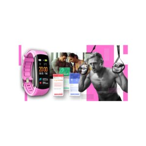 Smartwatch GIEWONT Czarno Różowy 2 Paski GW200-4