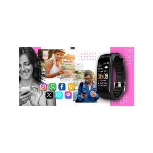 Smartwatch GIEWONT Czarno Różowy 2 Paski GW200-4