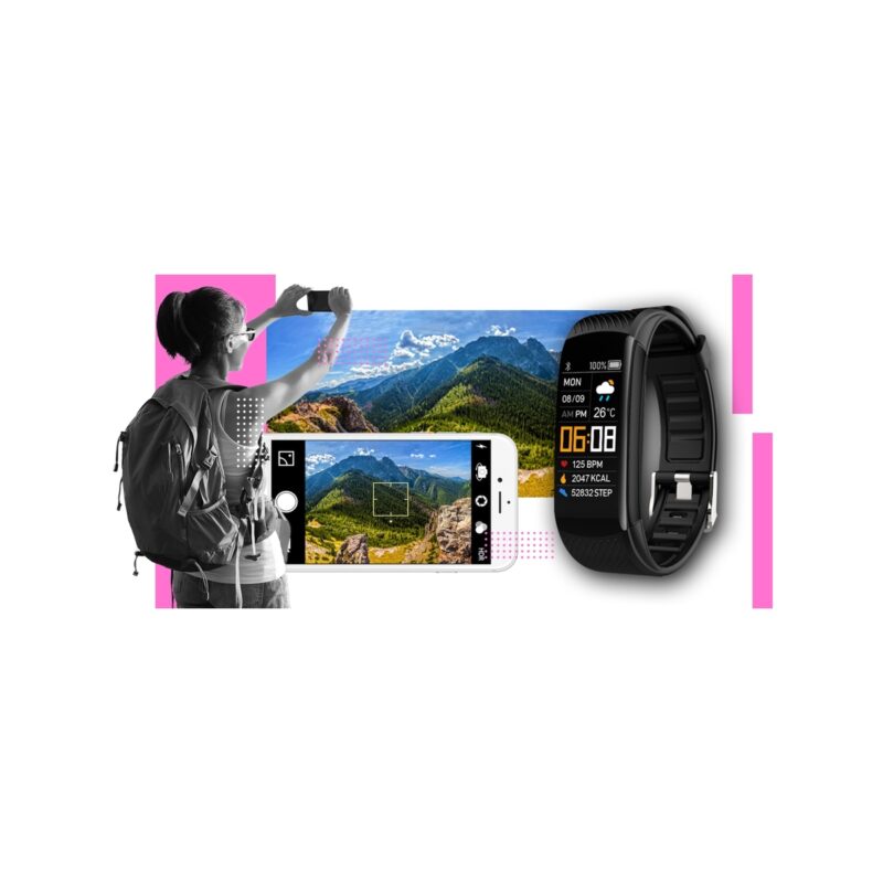 Smartwatch GIEWONT Czarno Różowy 2 Paski GW200-4