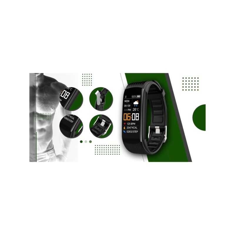 Smartwatch GIEWONT Czarno Zielony 2 Paski GW200-5