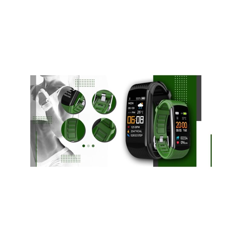 Smartwatch GIEWONT Czarno Zielony 2 Paski GW200-5