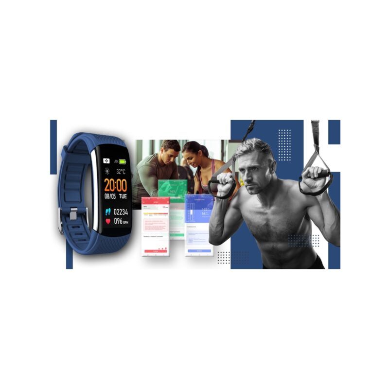 Smartwatch GIEWONT Czarno Granatowy 2 Paski GW200-6