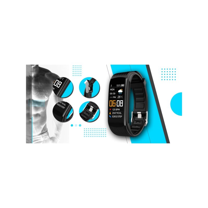 49_87_40_max Smartwatch GIEWONT Czarno Niebieski 2 Paski GW200-7