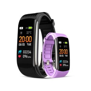 Smartwatch GIEWONT Czarno Jasnofioletowy 2 Paski GW200-8