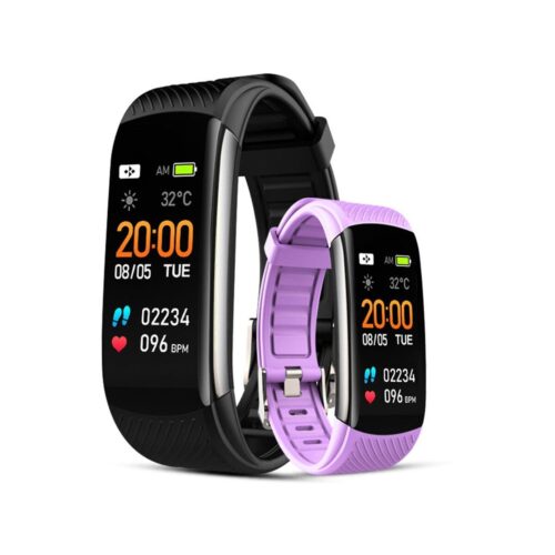 Smartwatch GIEWONT Czarno Jasnofioletowy 2 Paski GW200-8