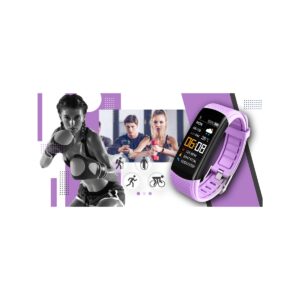 Smartwatch GIEWONT Czarno Jasnofioletowy 2 Paski GW200-8