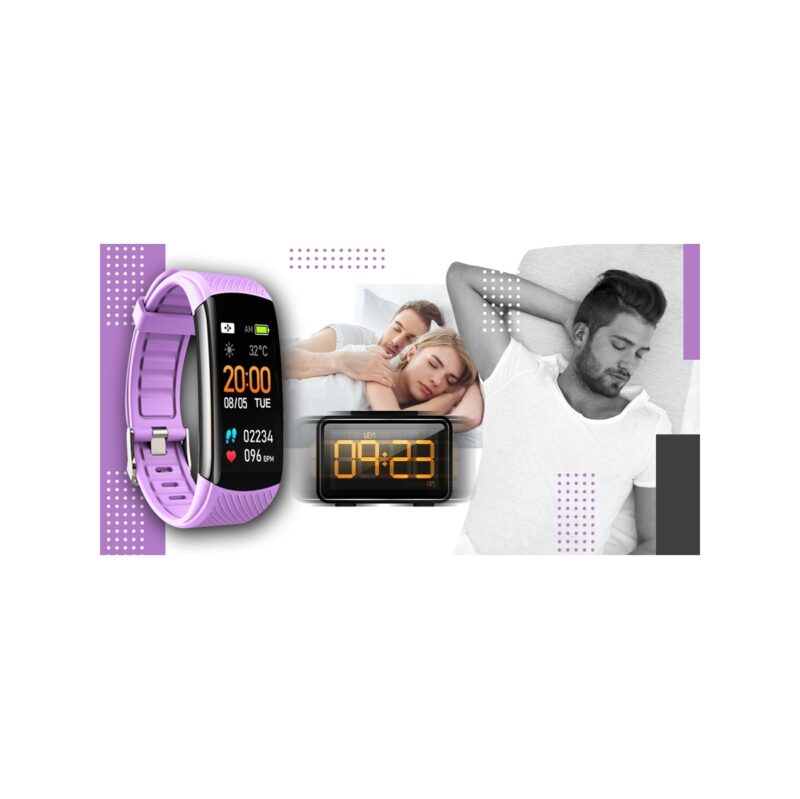 Smartwatch GIEWONT Czarno Jasnofioletowy 2 Paski GW200-8