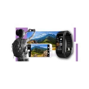 Smartwatch GIEWONT Czarno Jasnofioletowy 2 Paski GW200-8