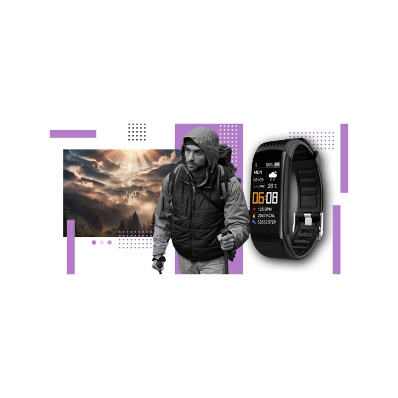 Smartwatch GIEWONT Czarno Jasnofioletowy 2 Paski GW200-8