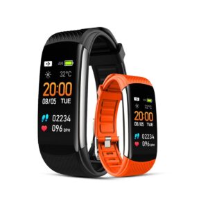51_85_54_max Smartwatch GIEWONT Czarno Pomarańczowy 2 Paski GW200-9