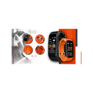 51_85_77_max Smartwatch GIEWONT Czarno Pomarańczowy 2 Paski GW200-9