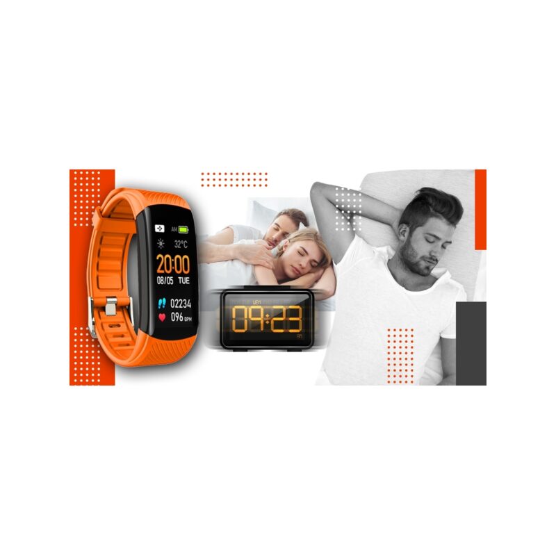 51_85_82_max Smartwatch GIEWONT Czarno Pomarańczowy 2 Paski GW200-9