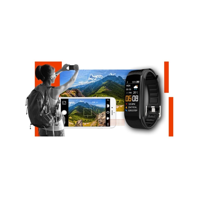 51_85_84_max Smartwatch GIEWONT Czarno Pomarańczowy 2 Paski GW200-9