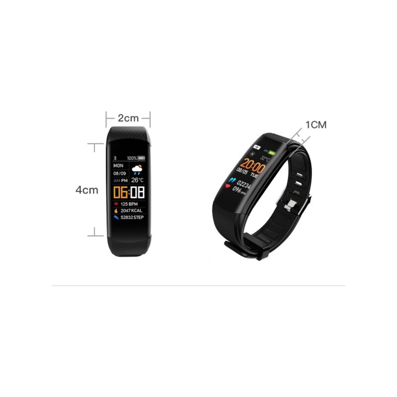 51_85_86_max Smartwatch GIEWONT Czarno Pomarańczowy 2 Paski GW200-9