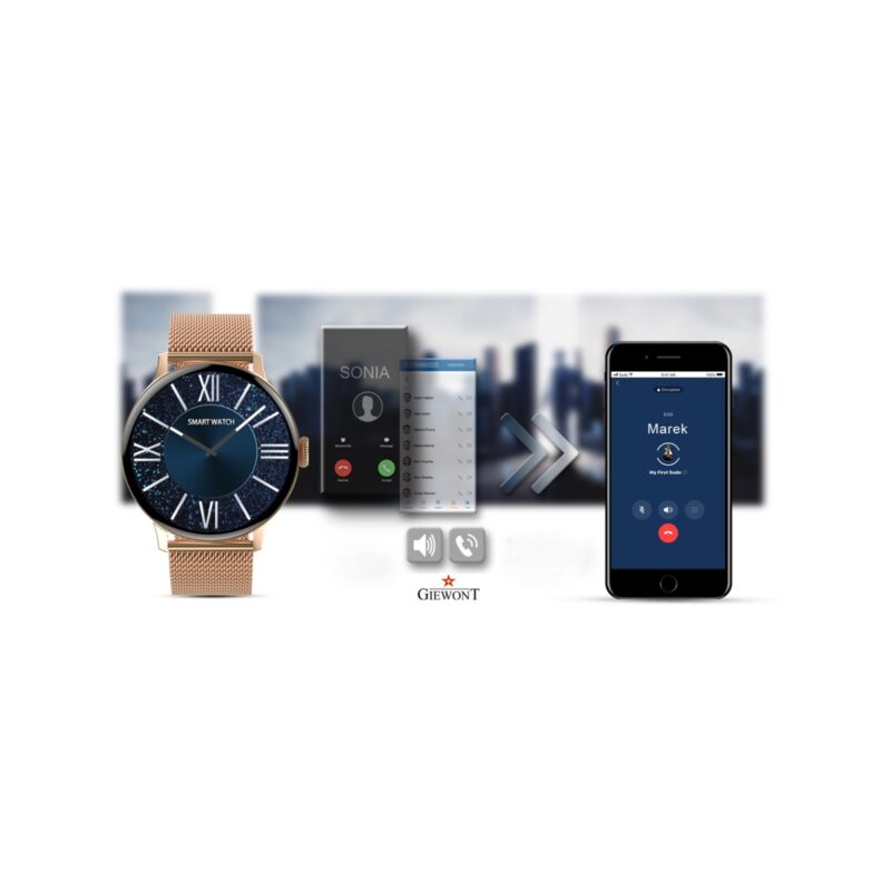 Smartwatch Damski GIEWONT Różowe Złoto GW330-1