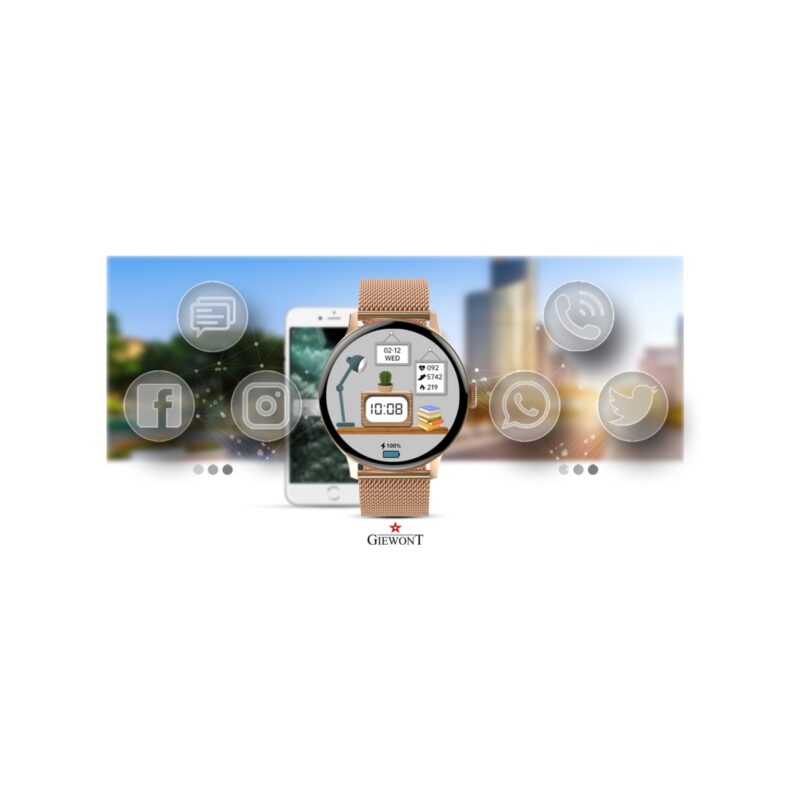 Smartwatch Damski GIEWONT Różowe Złoto GW330-1
