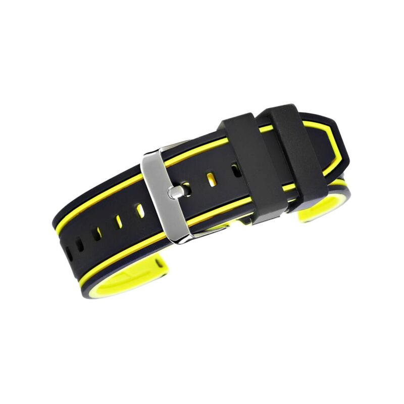 Pasek silikonowy CZARNO-ŻÓŁTY U14-20-2