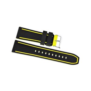 Pasek silikonowy CZARNO-ŻÓŁTY U14-20-2