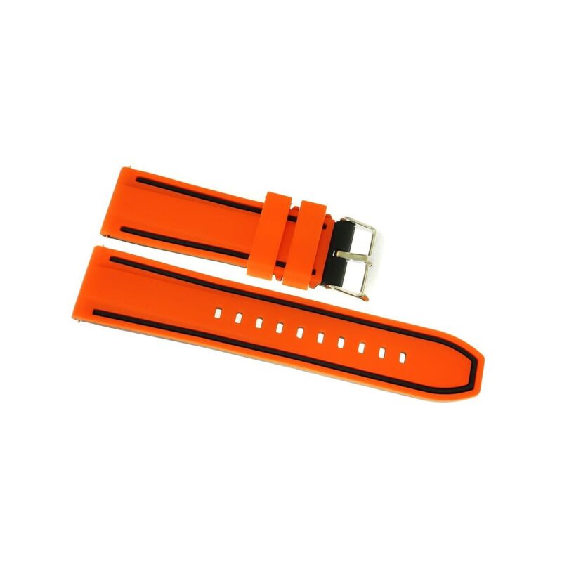 Pasek silikonowy POMARAŃCZOWO-CZARNY U14-20-5