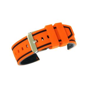 Pasek silikonowy POMARAŃCZOWO-CZARNY U14-20-5