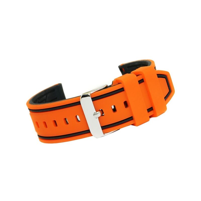 Pasek silikonowy POMARAŃCZOWO-CZARNY U14-20-5