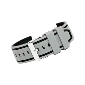 Pasek silikonowy SZARO-CZARNY U14-20-6