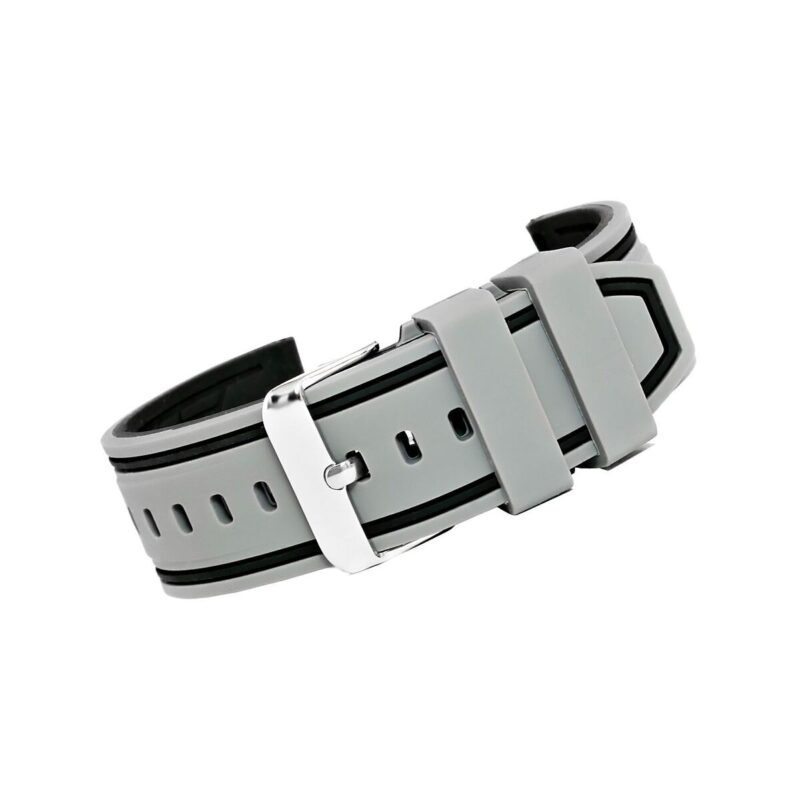 Pasek silikonowy SZARO-CZARNY U14-20-6