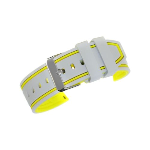 Pasek silikonowy SZARO-ŻÓŁTY U14-20-7