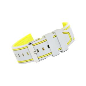 Pasek silikonowy SZARO-ŻÓŁTY U14-20-7