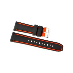 Pasek silikonowy CZARNO-POMARAŃCZOWY U14-20-12