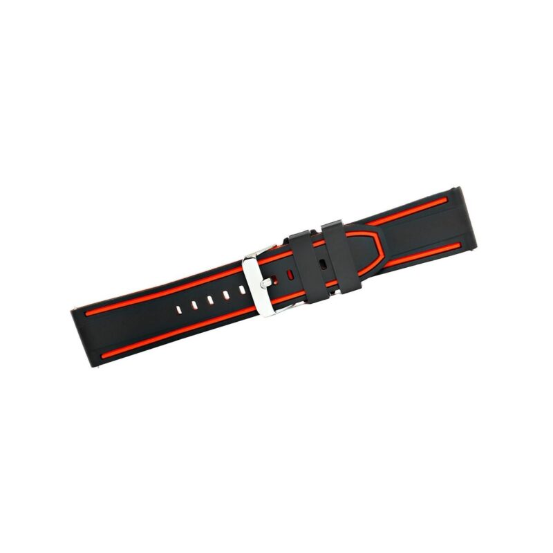 Pasek silikonowy CZARNO-POMARAŃCZOWY U14-20-12