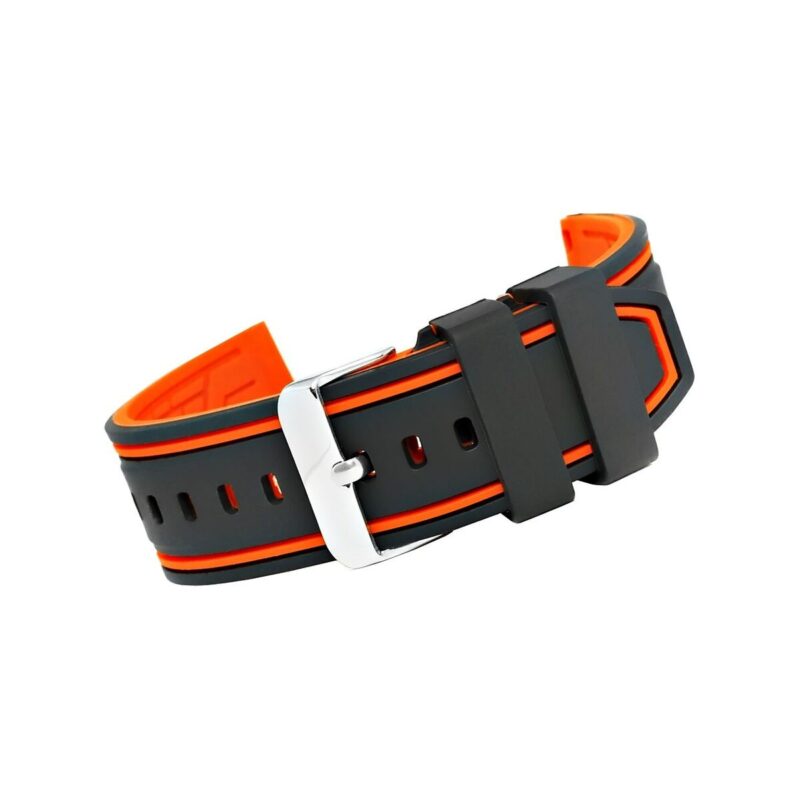 Pasek silikonowy CZARNO-POMARAŃCZOWY U14-20-12