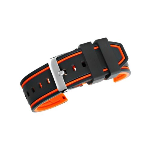 Pasek silikonowy CZARNO-POMARAŃCZOWY U14-20-12