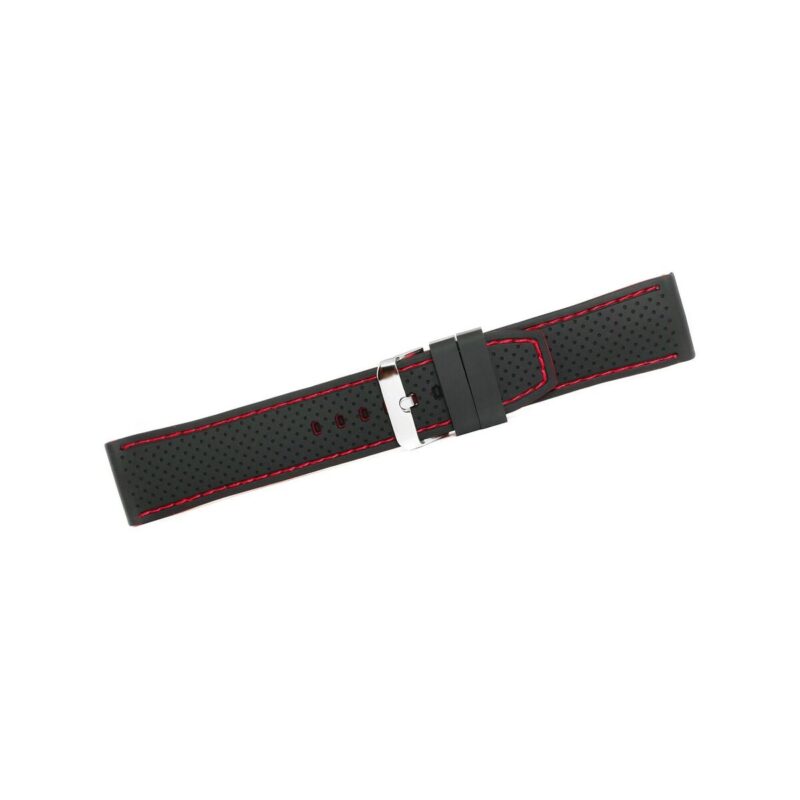 Pasek silikonowy CZARNO-CZERWONY U17-20-1