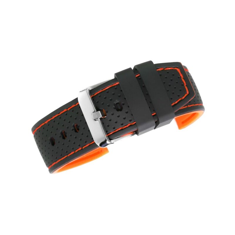 Pasek silikonowy CZARNO-POMARAŃCZOWY U17-20-3