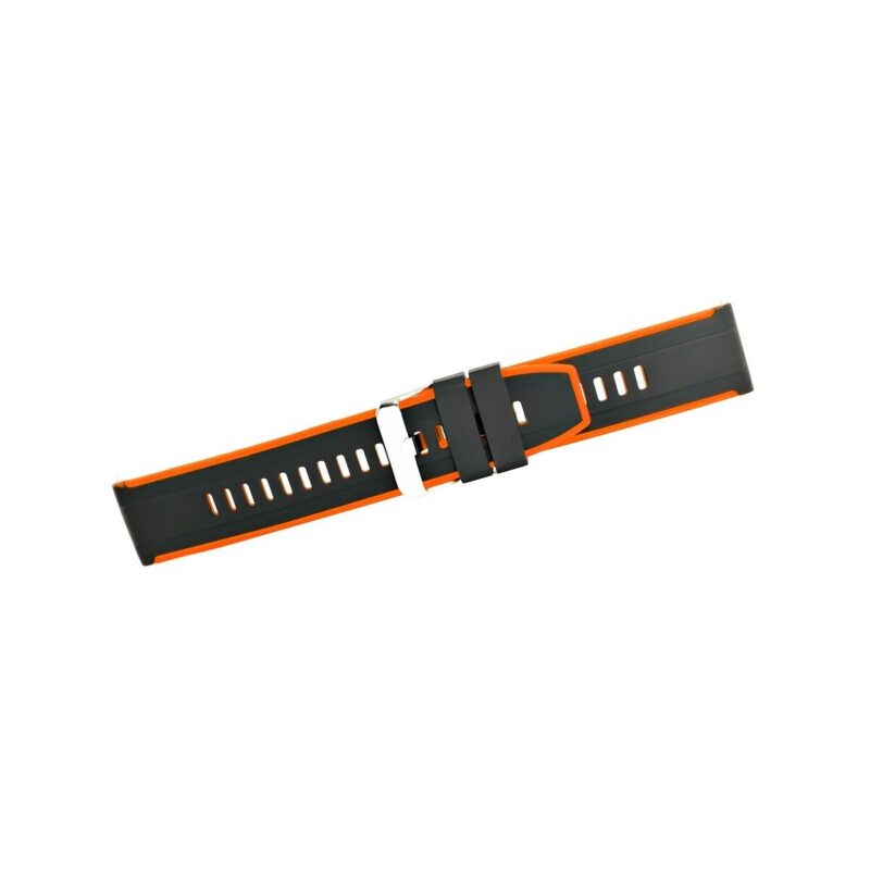 Pasek silikonowy CZARNO-POMARAŃCZOWY U22-22-4