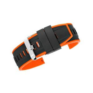 Pasek silikonowy CZARNO-POMARAŃCZOWY U22-20-4