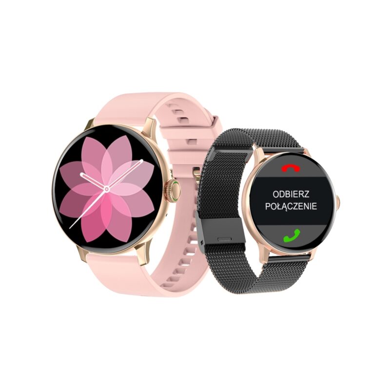 Smartwatch Damski GIEWONT Różowe Złoto Czarny GW330-4