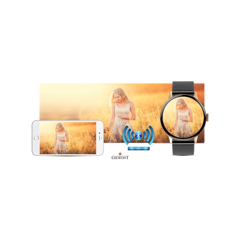 Smartwatch Damski GIEWONT Różowe Złoto Czarny GW330-4