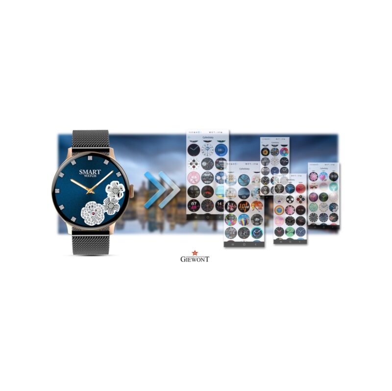 Smartwatch Damski GIEWONT Różowe Złoto Czarny GW330-4